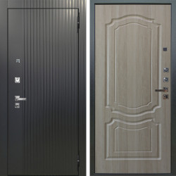 Входная дверь Аргус ЛЮКС 3К ПРО Фрейда Черный кварц + Мишель Ларче светлый