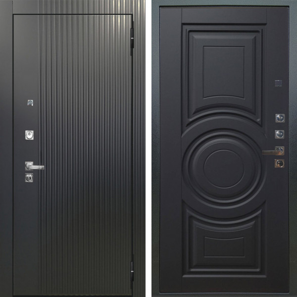 Входная дверь Аргус ЛЮКС 3К ПРО Фрейда Черный кварц + Могадиш Черный софт