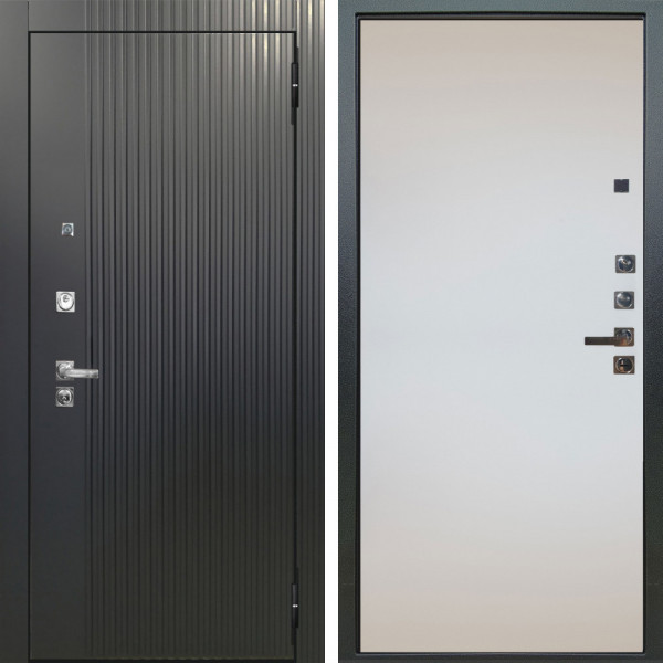 Входная дверь Аргус ЛЮКС 3К ПРО Фрейда Черный кварц + Под покраску