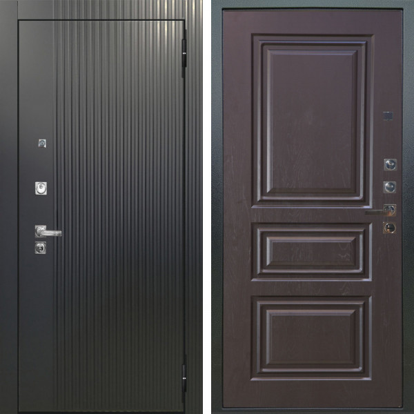 Входная дверь Аргус ЛЮКС 3К ПРО Фрейда Черный кварц + Скиф Горький шоколад