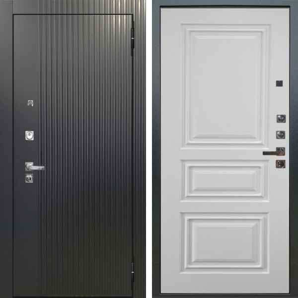 Входная дверь Аргус ЛЮКС 3К ПРО Фрейда Черный кварц + Скиф Софт милк