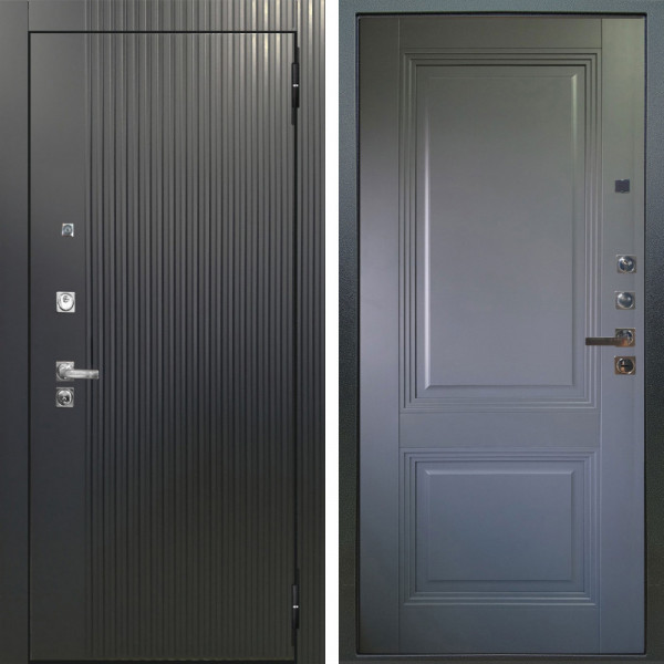 Входная дверь Аргус ЛЮКС 3К ПРО Фрейда Черный кварц + Соло Антрацит