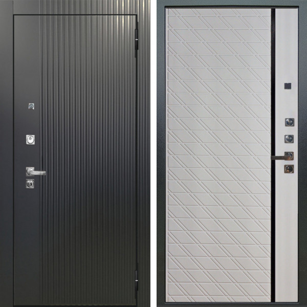 Входная дверь Аргус ЛЮКС 3К ПРО Фрейда Черный кварц + Тори Софт милк