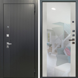 Входная дверь Аргус ЛЮКС 3К ПРО Фрейда Черный кварц + Вояж Белое дерево