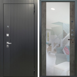 Входная дверь Аргус ЛЮКС 3К ПРО Фрейда Черный кварц + Вояж Светлый бетон