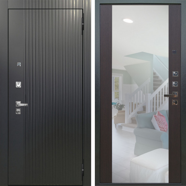 Входная дверь Аргус ЛЮКС 3К ПРО Фрейда Черный кварц + Вояж Венге