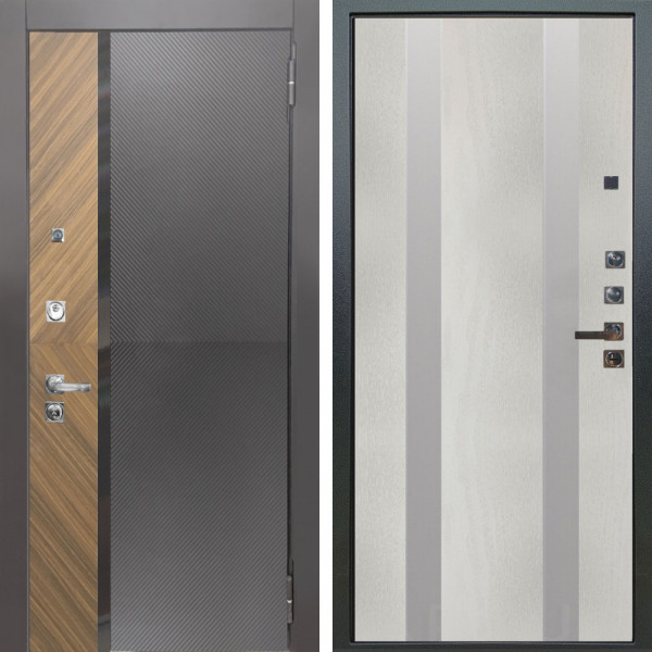 Входная дверь Аргус ЛЮКС 3К ПРО Фуриоса + Дуэт Белое дерево вставки Изабель