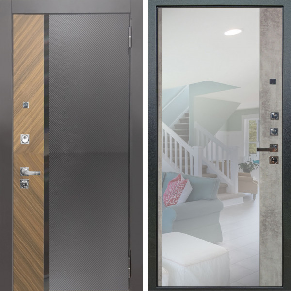 Входная дверь Аргус ЛЮКС 3К ПРО Фуриоса + Магнум Светлый бетон