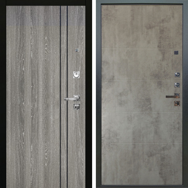 Входная дверь Аргус ЛЮКС 3К ПРО Гейджи Орех мраморный + Агат Светлый бетон