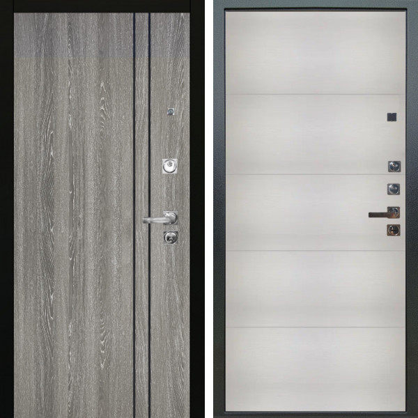 Входная дверь Аргус ЛЮКС 3К ПРО Гейджи Орех мраморный + Агат Вельвет белый горизонт