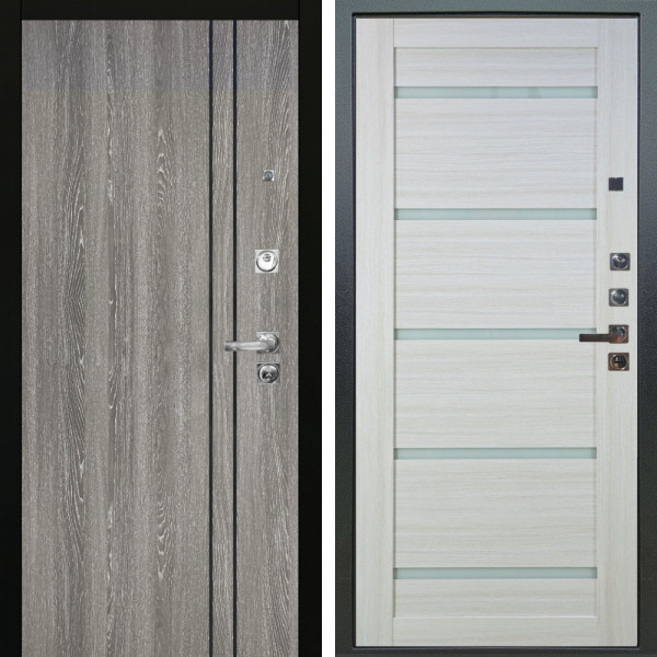 Входная дверь Аргус ЛЮКС 3К ПРО Гейджи Орех мраморный + Александра Белая лиственница