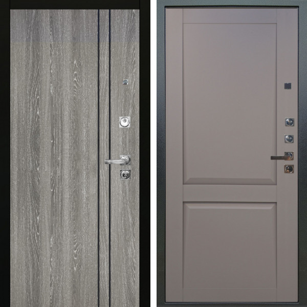 Входная дверь Аргус ЛЮКС 3К ПРО Гейджи Орех мраморный + Ариана Серая эмаль