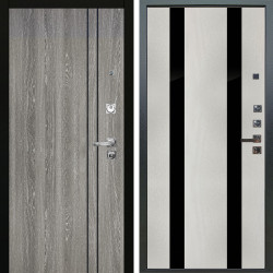 Входная дверь Аргус ЛЮКС 3К ПРО Гейджи Орех мраморный + Дуэт Белое дерево вставки Кензо