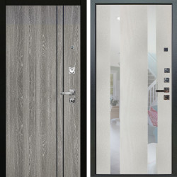 Входная дверь Аргус ЛЮКС 3К ПРО Гейджи Орех мраморный + Дуэт Белое дерево вставки Николь