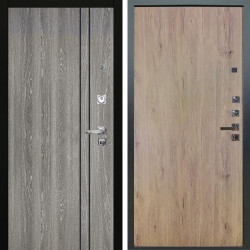 Входная дверь Аргус ЛЮКС 3К ПРО Гейджи Орех мраморный + Элегант Рустик соломенный