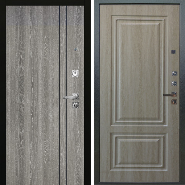 Входная дверь Аргус ЛЮКС 3К ПРО Гейджи Орех мраморный + Элион Дуб филадельфия крем