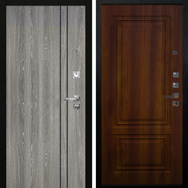 Входная дверь Аргус ЛЮКС 3К ПРО Гейджи Орех мраморный + Элион Дуб рустикальный