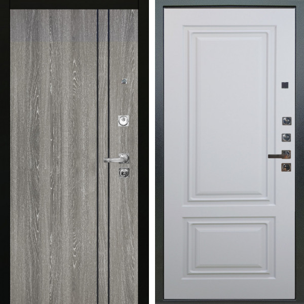 Входная дверь Аргус ЛЮКС 3К ПРО Гейджи Орех мраморный + Элион Софт милк