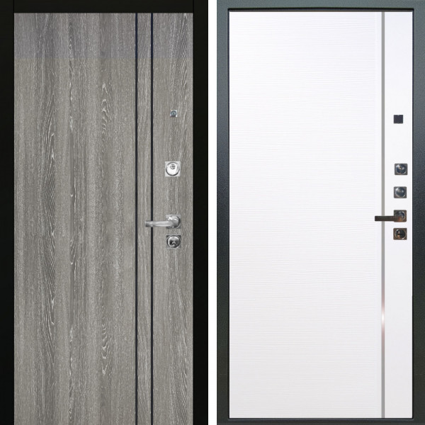 Входная дверь Аргус ЛЮКС 3К ПРО Гейджи Орех мраморный + Гауда Роял вуд белый