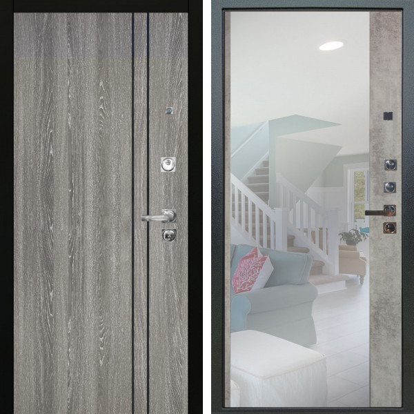 Входная дверь Аргус ЛЮКС 3К ПРО Гейджи Орех мраморный + Магнум Светлый бетон