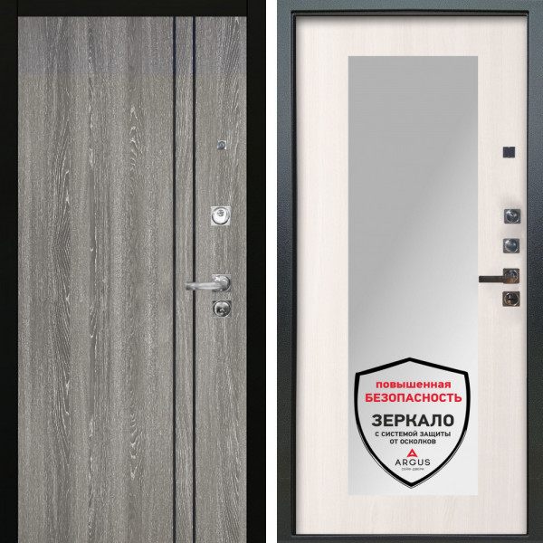 Входная дверь Аргус ЛЮКС 3К ПРО Гейджи Орех мраморный + Милли Ларче светлый