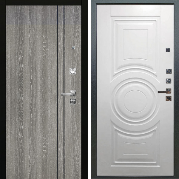 Входная дверь Аргус ЛЮКС 3К ПРО Гейджи Орех мраморный + Могадиш Софт милк