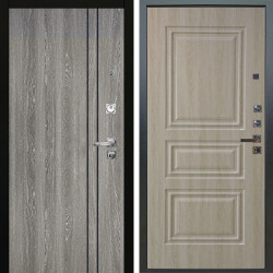 Входная дверь Аргус ЛЮКС 3К ПРО Гейджи Орех мраморный + Скиф Дуб филадельфия крем