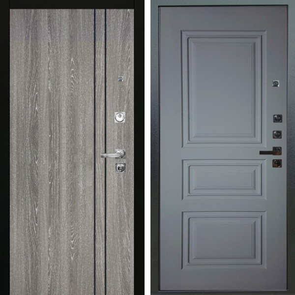 Входная дверь Аргус ЛЮКС 3К ПРО Гейджи Орех мраморный + Скиф Силк маус