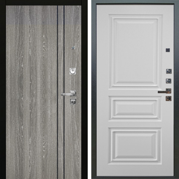 Входная дверь Аргус ЛЮКС 3К ПРО Гейджи Орех мраморный + Скиф Софт милк