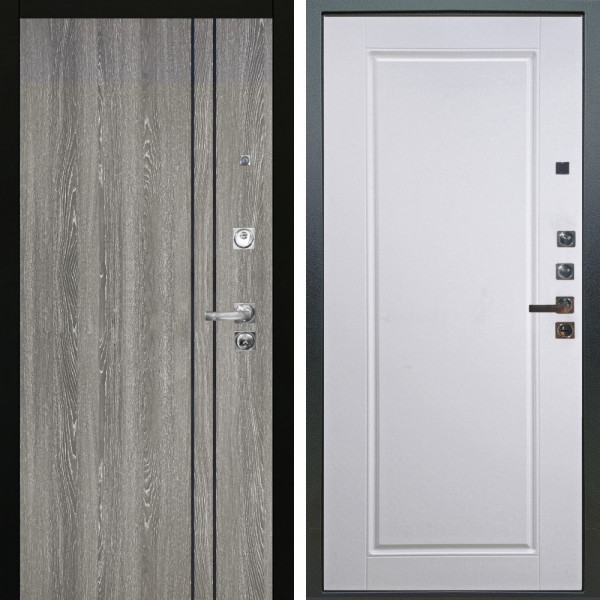 Входная дверь Аргус ЛЮКС 3К ПРО Гейджи Орех мраморный + Тревор Софт милк