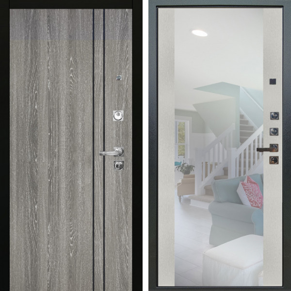 Входная дверь Аргус ЛЮКС 3К ПРО Гейджи Орех мраморный + Вояж Белое дерево