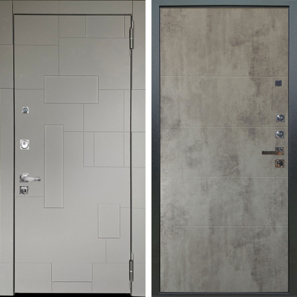 Входная дверь Аргус ЛЮКС 3К ПРО Корсо Силк флай + Агат Светлый бетон