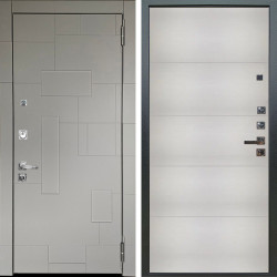 Входная дверь Аргус ЛЮКС 3К ПРО Корсо Силк флай + Агат Вельвет белый горизонт