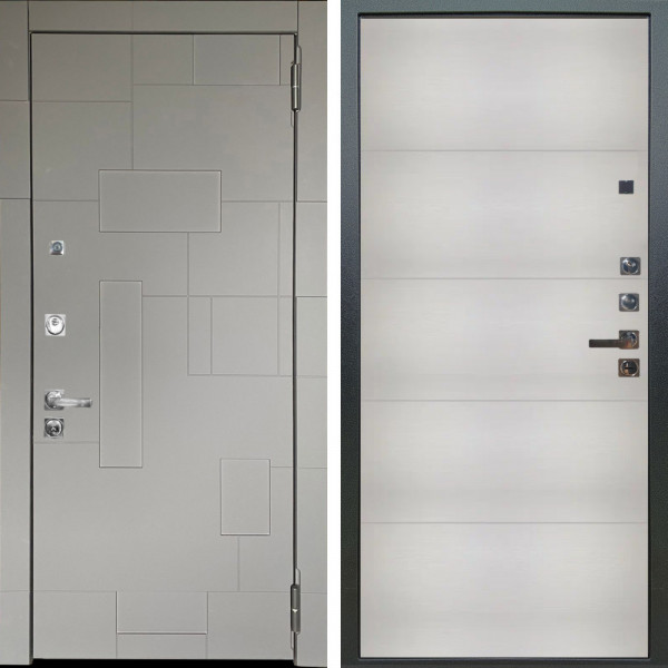 Входная дверь Аргус ЛЮКС 3К ПРО Корсо Силк флай + Агат Вельвет белый горизонт