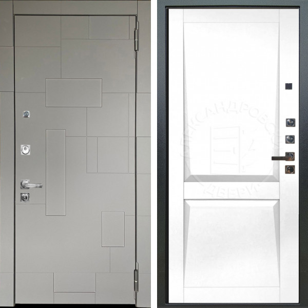 Входная дверь Аргус ЛЮКС 3К ПРО Корсо Силк флай + Ариана Белая эмаль