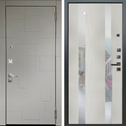 Входная дверь Аргус ЛЮКС 3К ПРО Корсо Силк флай + Дуэт Белое дерево вставки Николь