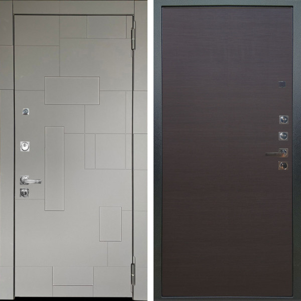Входная дверь Аргус ЛЮКС 3К ПРО Корсо Силк флай + Элегант Венге горизонт