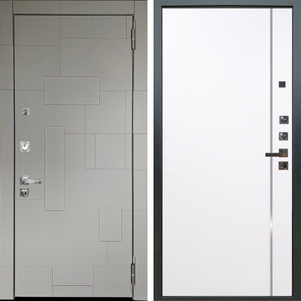 Входная дверь Аргус ЛЮКС 3К ПРО Корсо Силк флай + Гауда Роял вуд белый