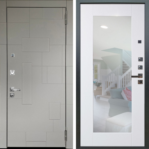 Входная дверь Аргус ЛЮКС 3К ПРО Корсо Силк флай + Милли Роял вуд белый