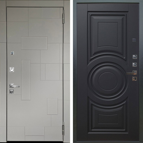 Входная дверь Аргус ЛЮКС 3К ПРО Корсо Силк флай + Могадиш Черный софт