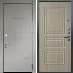 Входная дверь Аргус ЛЮКС 3К ПРО Корсо Силк флай + Скиф Дуб филадельфия крем