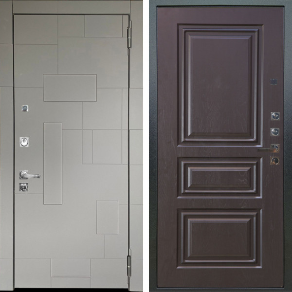 Входная дверь Аргус ЛЮКС 3К ПРО Корсо Силк флай + Скиф Горький шоколад