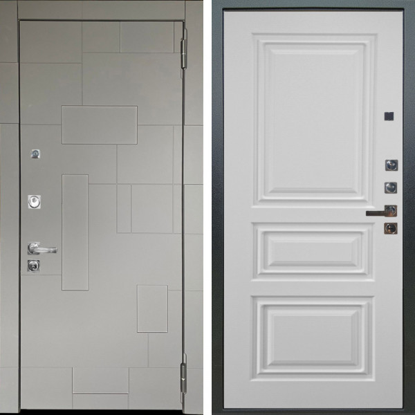 Входная дверь Аргус ЛЮКС 3К ПРО Корсо Силк флай + Скиф Софт милк