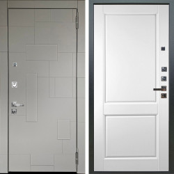 Входная дверь Аргус ЛЮКС 3К ПРО Корсо Силк флай + Соренто Белая эмаль