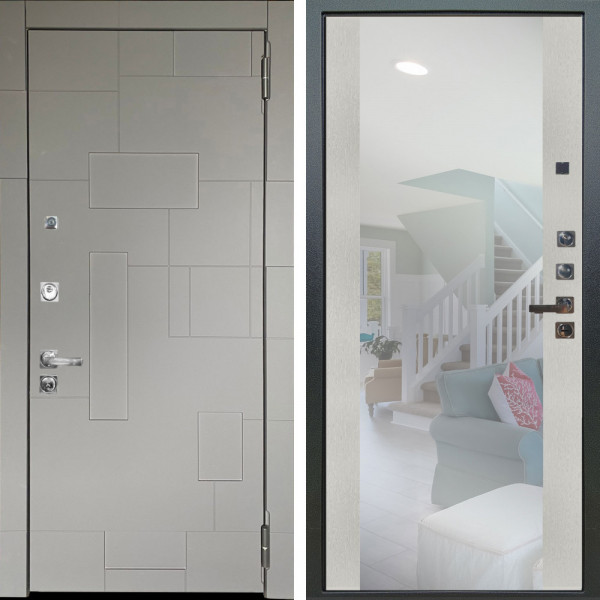 Входная дверь Аргус ЛЮКС 3К ПРО Корсо Силк флай + Вояж Белое дерево