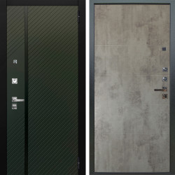 Входная дверь Аргус ЛЮКС 3К ПРО Ланцет Олива софт + Агат Светлый бетон