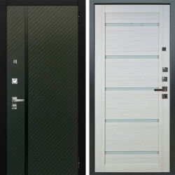 Входная дверь Аргус ЛЮКС 3К ПРО Ланцет Олива софт + Александра Белая лиственница