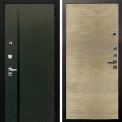 Входная дверь Аргус ЛЮКС 3К ПРО Ланцет Олива софт + Элегант Дорс светлый горизонт