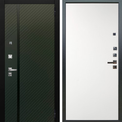 Входная дверь Аргус ЛЮКС 3К ПРО Ланцет Олива софт + Элегант Софт милк