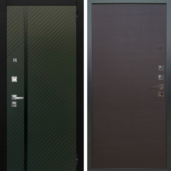 Входная дверь Аргус ЛЮКС 3К ПРО Ланцет Олива софт + Элегант Венге горизонт